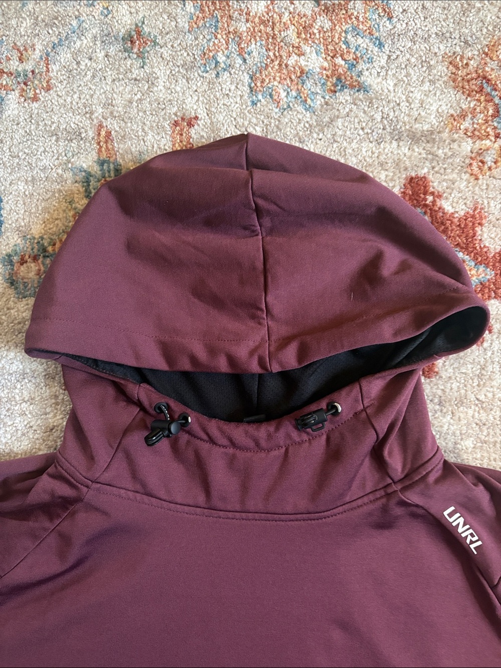 UNRL Men’s Hoodie Maroon M - Picture 4 of 14